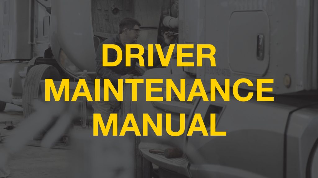 Driver Maintenance Manual